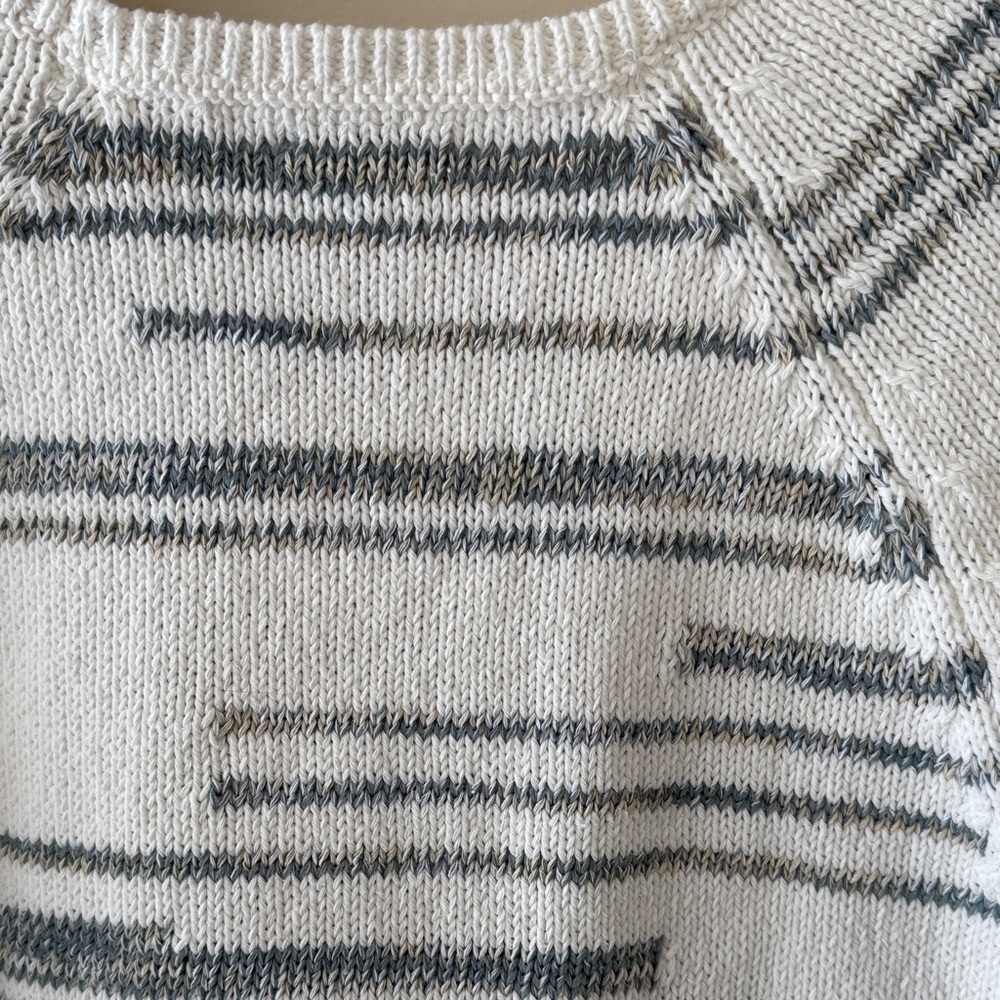 J. Jill Striped Women's Sweater - White and Gray - Picture 8 of 11